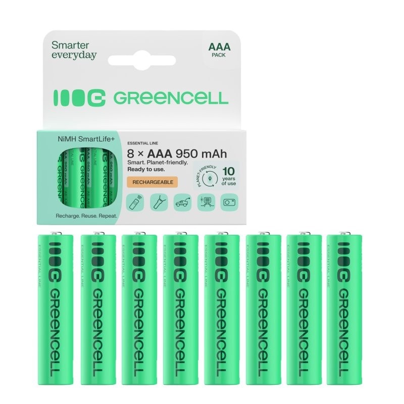 Green Cell aku Rechargeable 8xAAA HR03 950mAh