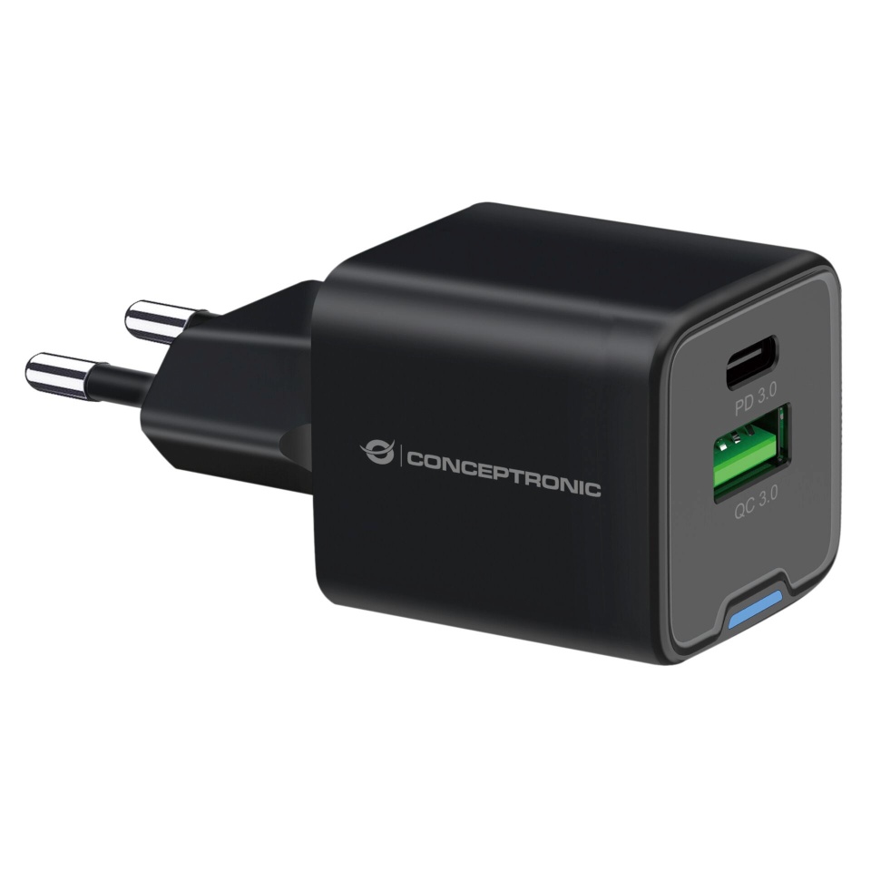 CONCEPTRONIC laadija ALTHEA15B 2-Port 20W GaN USB PD Charger