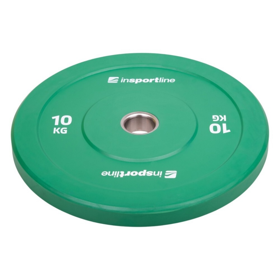 inSPORTline raskusketas Bumper Plate Go 50 mm 10kg roheline