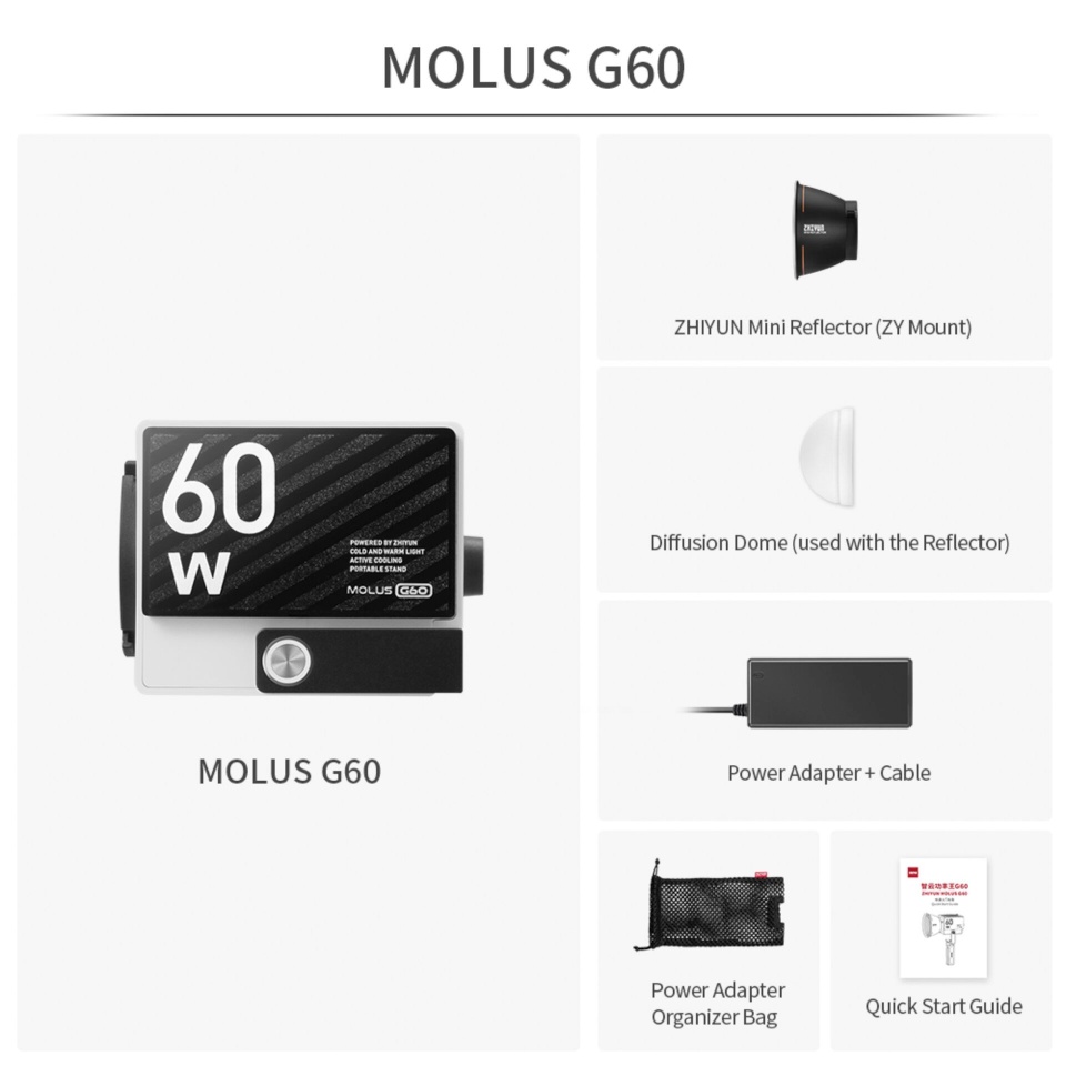 Zhiyun stuudiovalgusti Molus G60