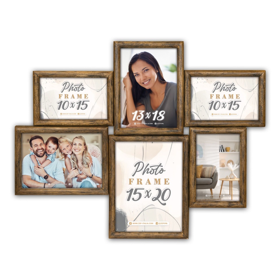 ZEP pildiraam Amiens Galerie 15x20 3x10x15 2x13x18 Holz ZL486