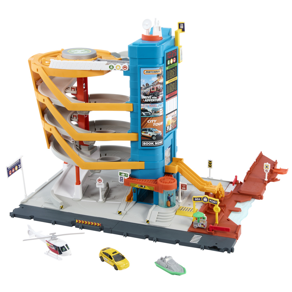 Mattel Set with parkingiem and vehicles Action Drivers