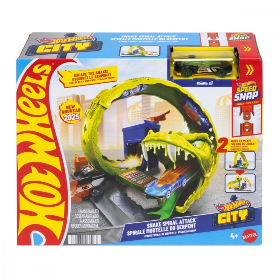 Hot Wheels Car track Snake Spiral Attack