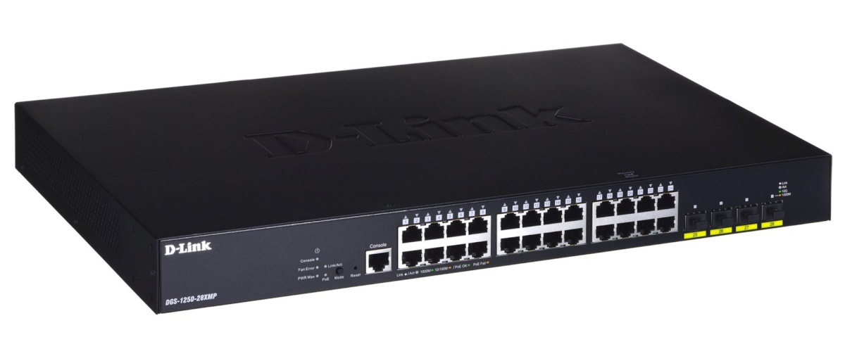D-Link switch -DGS-1250-28XMP/E 24-port Gigabit PoE