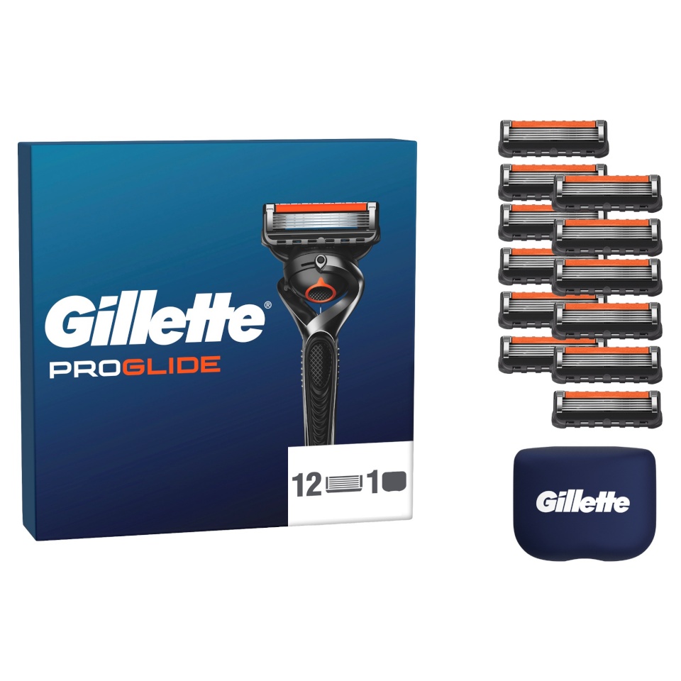 Gillette Fusion Proglide Varuterad Meestele 12 tk, Terade Hoidik
