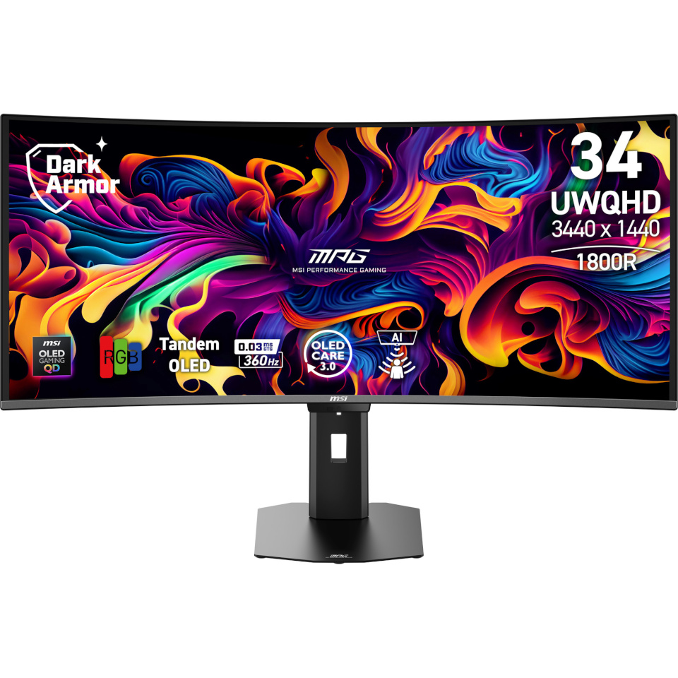 MSI monitor MPG 341CQR QD-OLED X36 - 360Hz | UWQHD | RGB V-Stripe QD-OLED | 34"