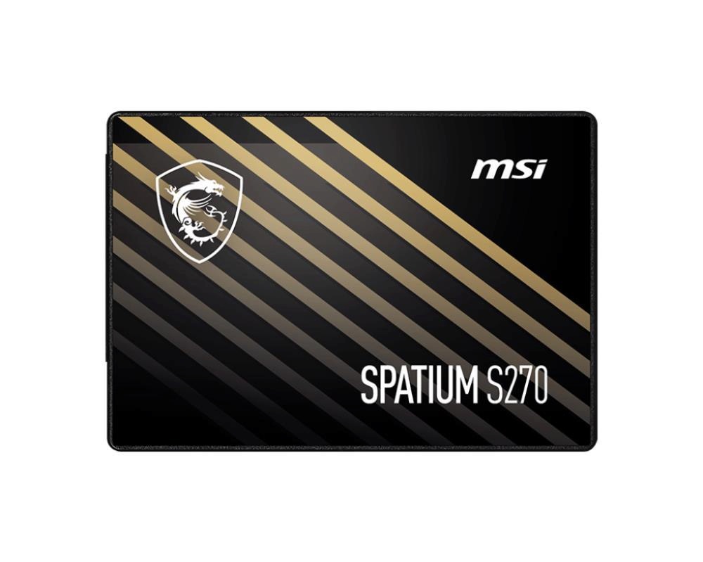 Msi kõvaketas SSD spatium S270 240GB SATA 3d Nand write Speed 400 Mbytes/sec read Speed 500 Mbytes/sec 2,5" tbw 250 Tb mtbf 2000000 Hours s78-440n070-p83
