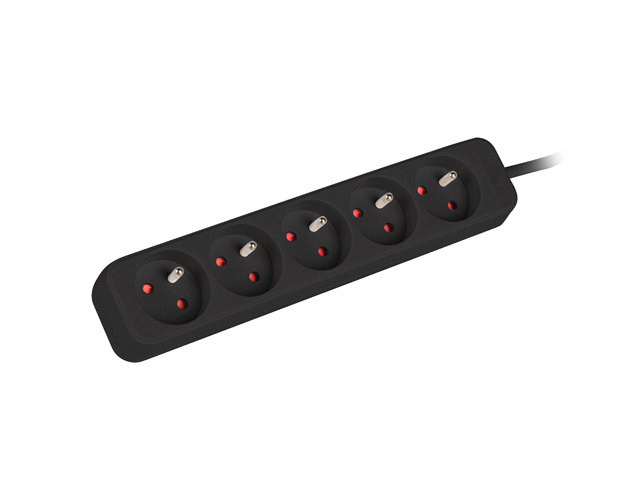 Lanberg Cable Power Strip, 5X French Outlets Quality-Grade Copper, 3 m | PS0-05E-0300-BK