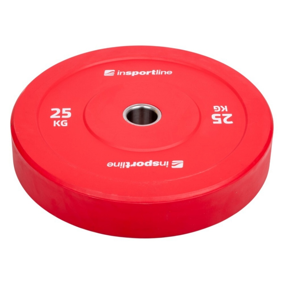 inSPORTline raskusketas Bumper Plate Go 50 mm 25kg punane