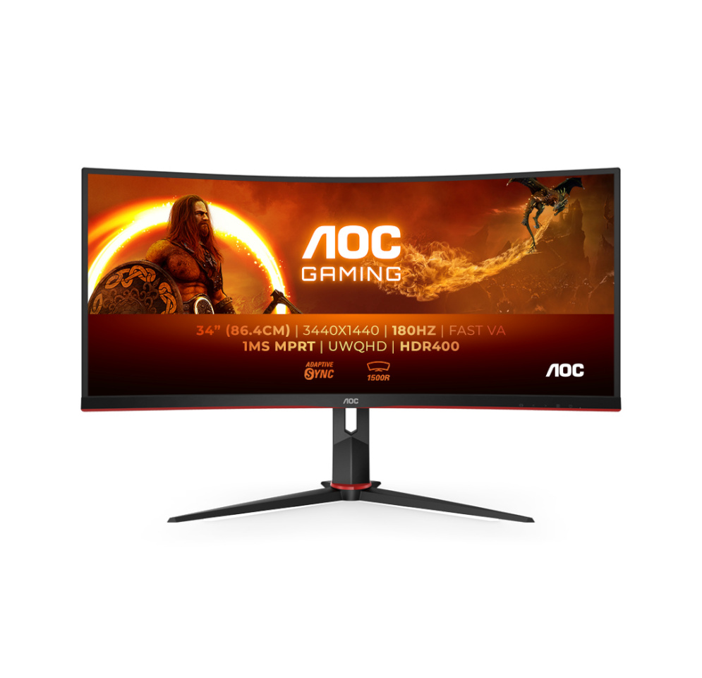 AOC monitor 86,4cm (34") CU34G2XP/BK 21:09 2xHDMI+2xDP+USB Curved Retail