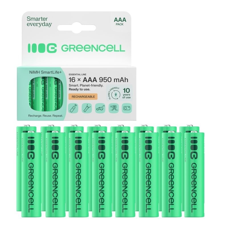 Green Cell aku Rechargeable 16xAAA HR03 950mAh