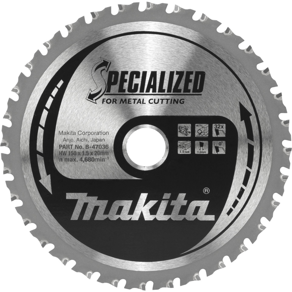 Makita saeketas B-47036 Saw Blade f. Metal 150x20x32Z