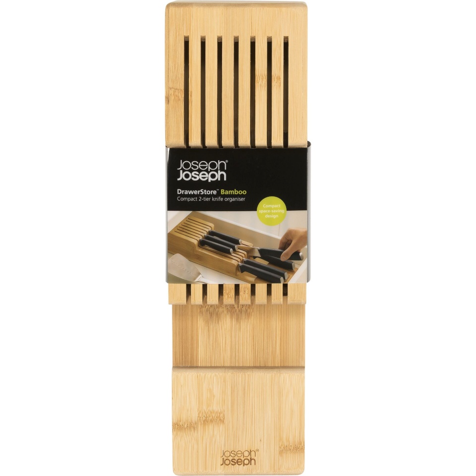 Joseph Joseph nugade karp DrawerStore Bamboo Tiered Knife Box, pruun