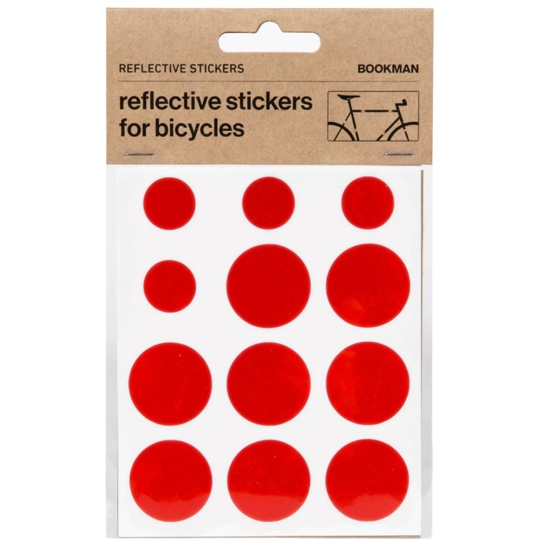 - Helkurkleepsud jalgrattale BOOKMAN Reflective Stickers for Bicycles, punased täpid