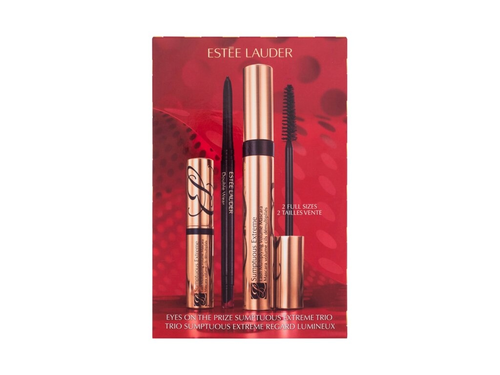 Estée Lauder komplekt Eyes on the Prize Mascara Sumptuous 8ml Extreme Black + Double Wear Infinite Waterproof Eyeliner 1,2g Blackened Onyx + Mascara Sumptuous Extreme 2,8ml Extreme Black, naistele