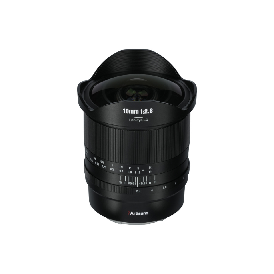 7Artisans 2.8/10 mm II, Sony E-kinnitusega EF must, kalasilm ED täiskaaderobjektiiv