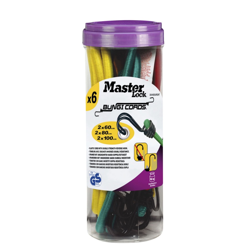 Master Lock Bungee Cords Twin Wire 3040EURDAT, 6tk