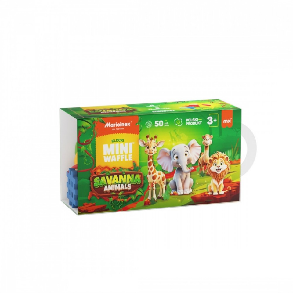 Marioinex konstruktor Blocks Mini Waffle - Animals Savanna 50-osaline