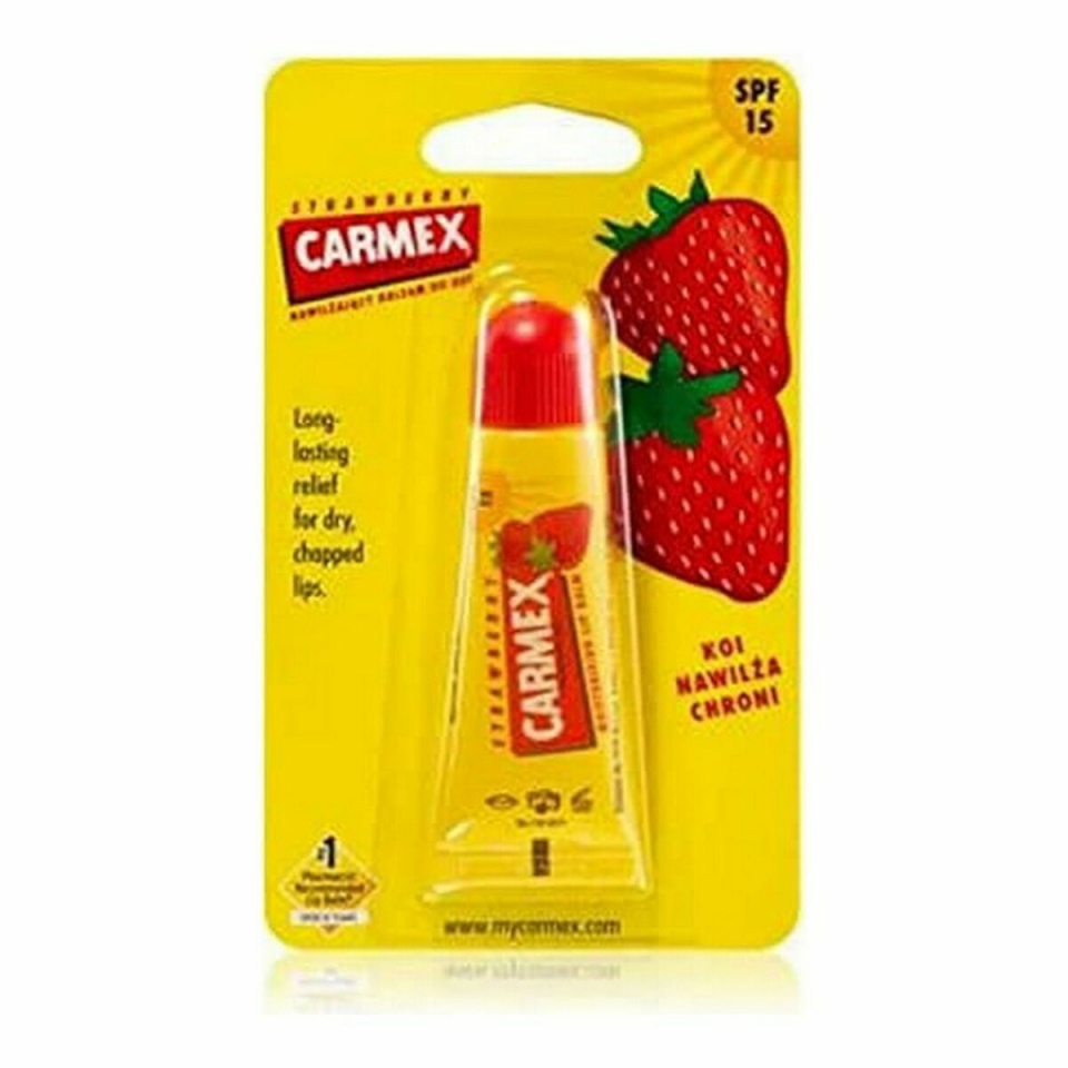 Carmex niisutav huulepalsam Carmex Strawberry kollane punane