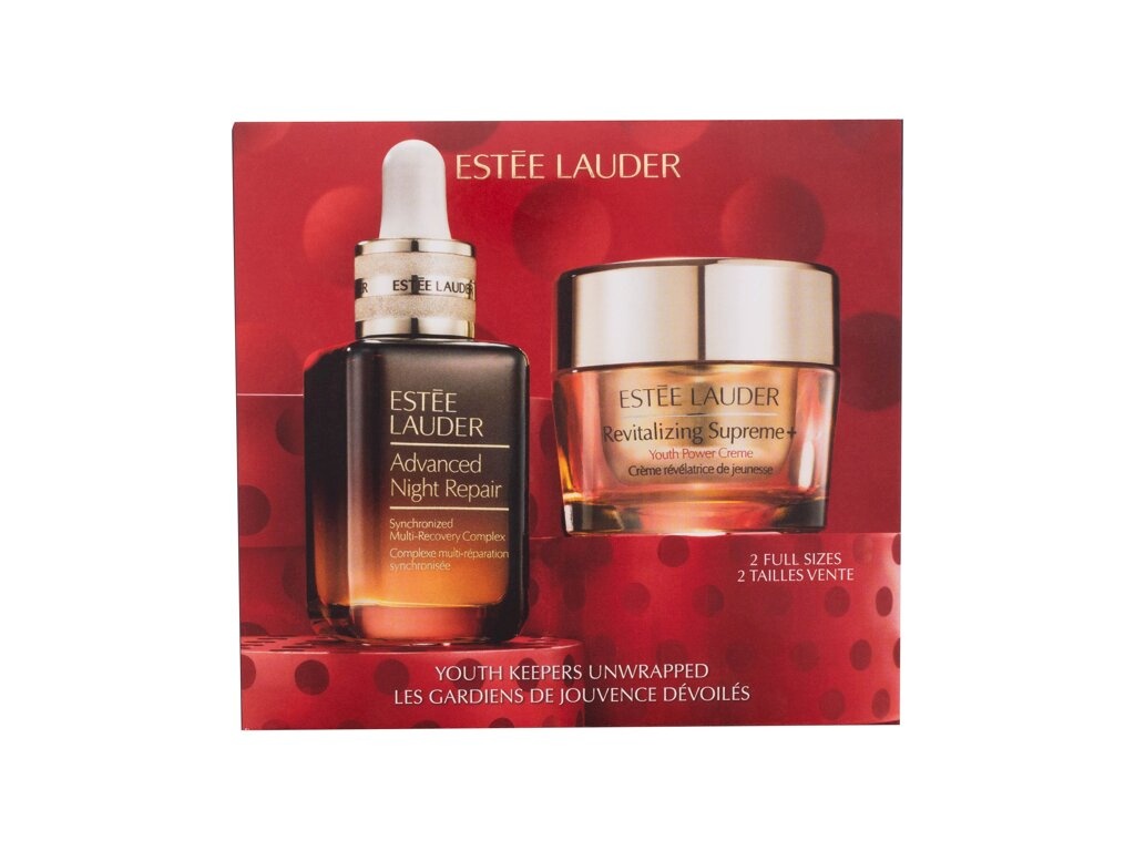 Estée Lauder komplekt Youth Keepers Unwrapped Skin Serum Advanced Night Repair Synchronized Multi-Recovery Complex 30ml + Day Cream Revitalizing Supreme Youth Power Creme 30ml, naistele