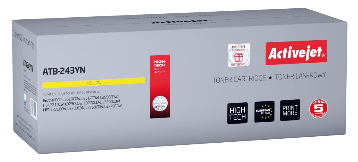 Activejet tooner ATB-243YN replacement for Brother TN-243Y, Supreme, 1000 pages, kollane