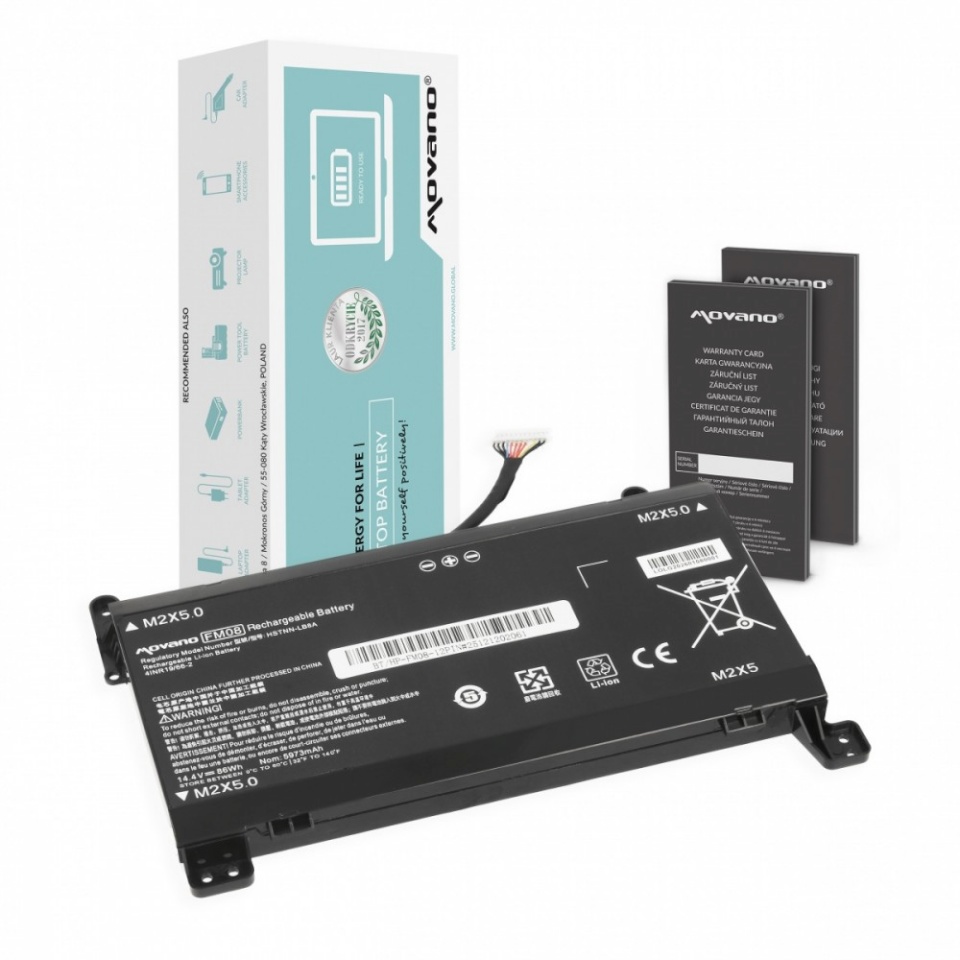 Movano sülearvuti aku FM08 TPN-Q195 for HP Omen 17-AN 12 PIN - 5973 mAh (86 Wh)