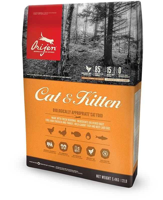 Orijen kuivtoit kassile Cat & Kitten Cats Dry Food 5.4kg Chicken, Turkey