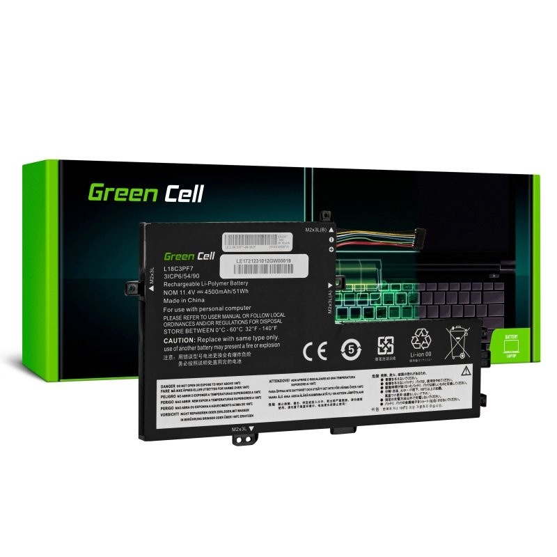 Green Cell sülearvuti aku L18c3pf7 11.4v 4500ma