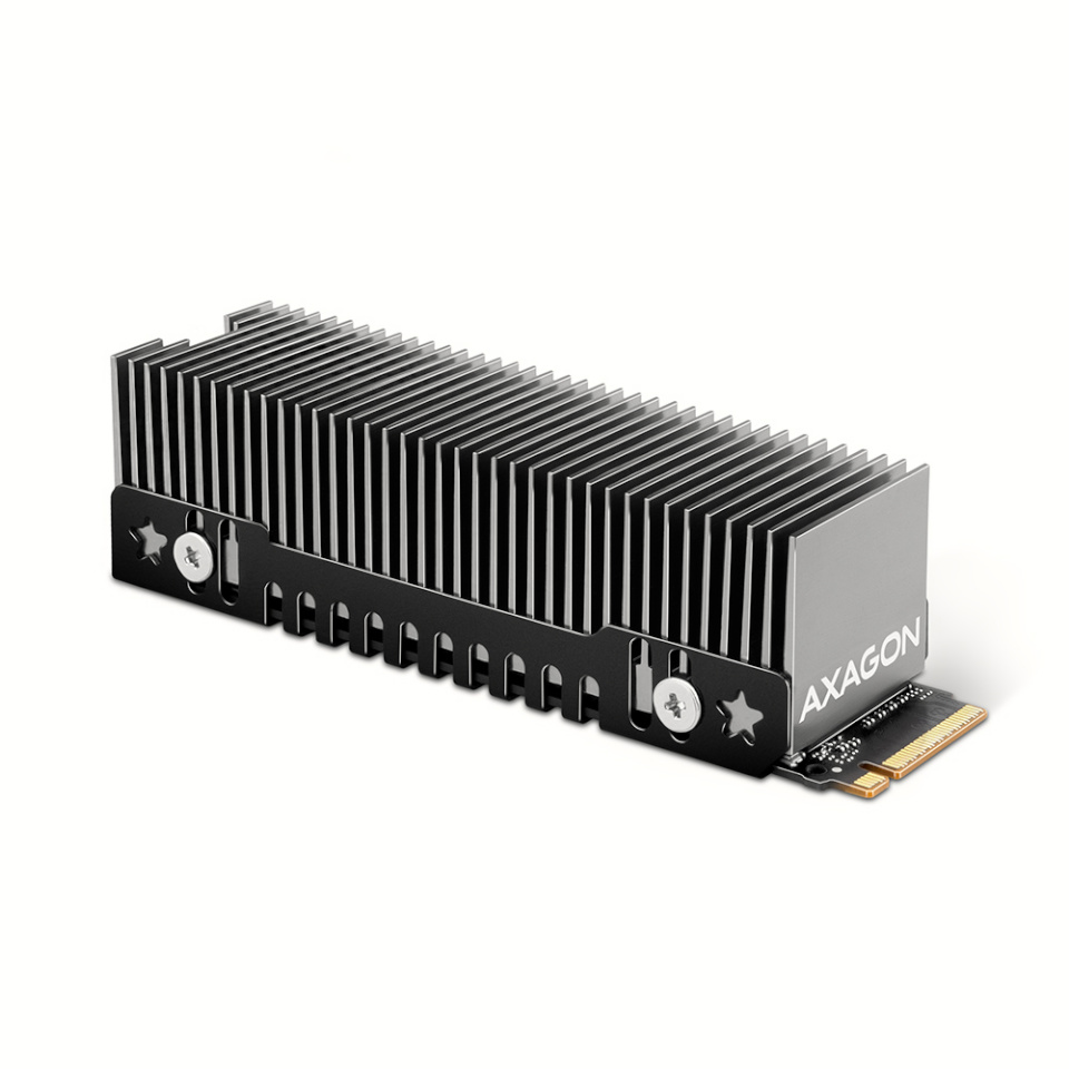 AXAGON CLR-M2XT ALU Heatsink for single or double-sided M.2 SSD, height 24mm