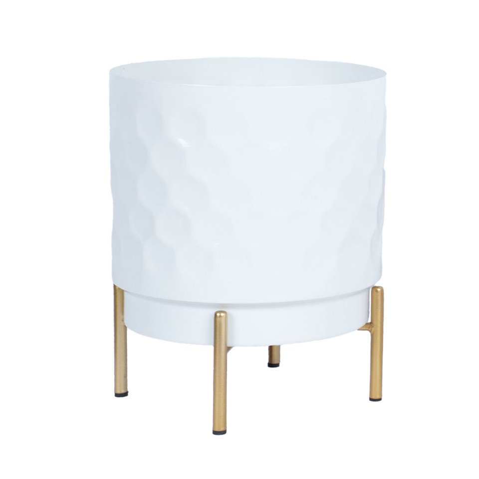 H4Y lillepotiümbris Deia, 21x26cm, valge/kuldne