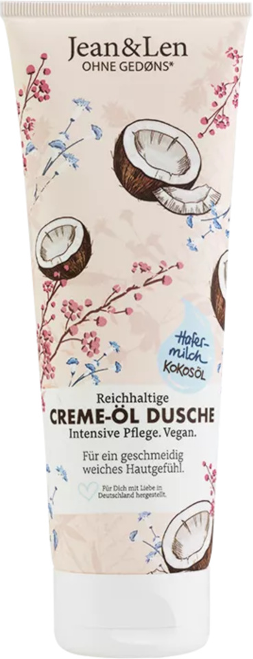 Jean&Len dušikreem-õli Kaerapiim ja Kookos, 250ml