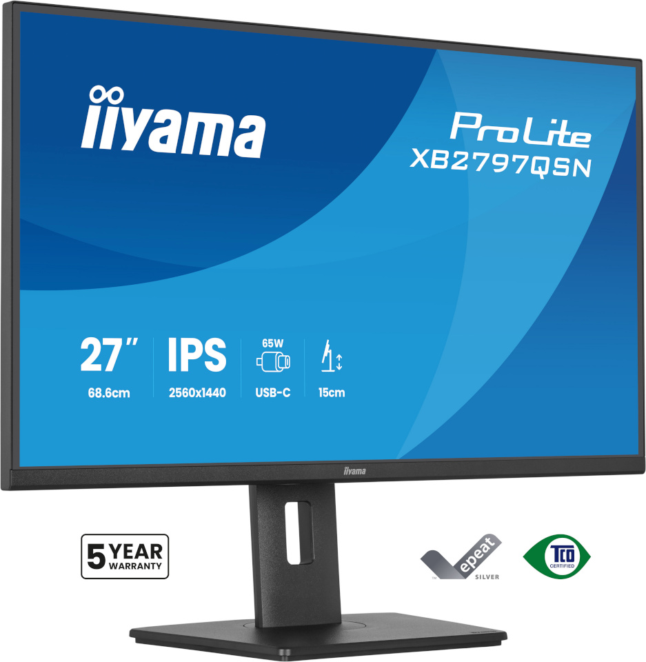 iiyama monitor 68.6cm (27") XB2797QSN-B1 16:9 HDMI+DP+USB-C IPS