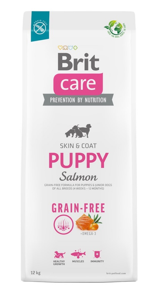 Brit kuivtoit koerale Dry Food for puppies and young Dogs of all breeds (4 weeks - 12 months),Brit Care Dog Grain-Free Puppy Salmon 12kg