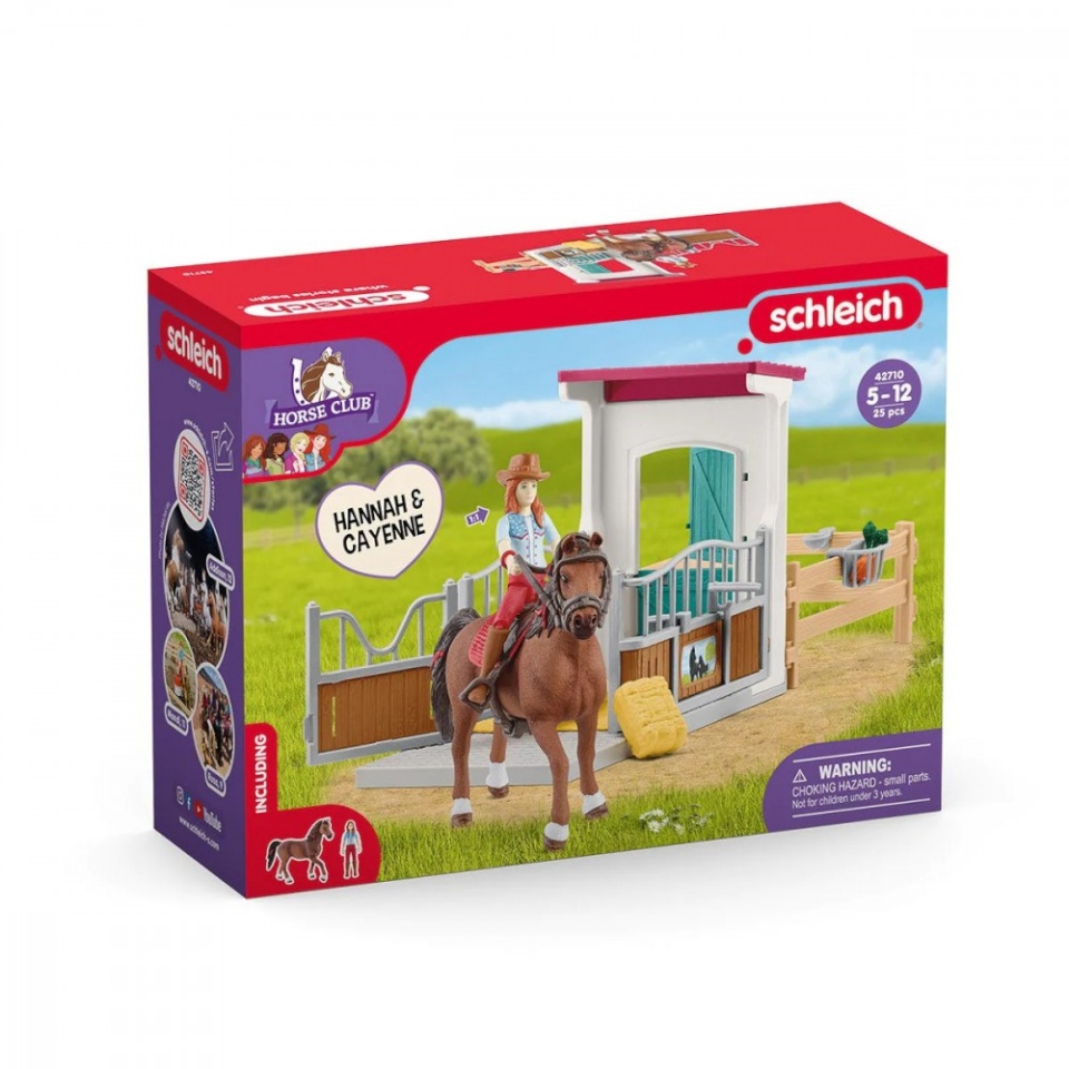 Schleich mängufiguur set Horse Box with HORSE CLUB Hannah & Cayenne