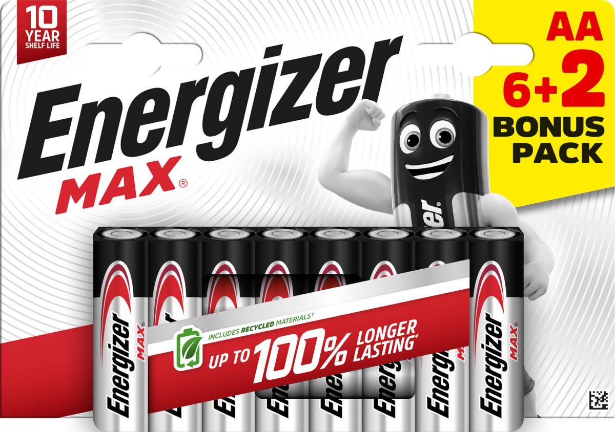 Energizer patarei Energizer Alkaline Max AA DHP8 6+2