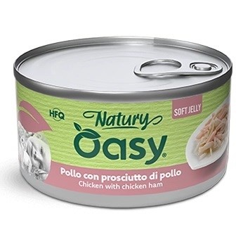 Oasy kassitoit Natury Soft Jelly Chicken with Chicken Ham, 150g
