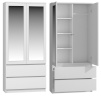 Top E Shop riidekapp SS-90 BIEL LUSTRO bedroom wardrobe/closet 5 shelves 2 doors valge