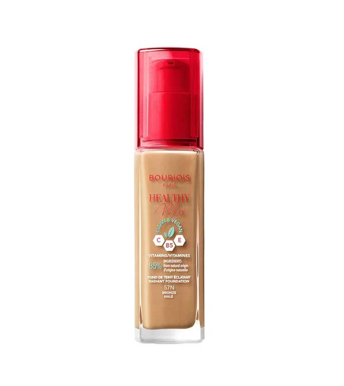 BOURJOIS Paris jumestuskreem Healthy Mix Clean & Vegan Radiant Foundation 30ml, 57N Bronze, naistele