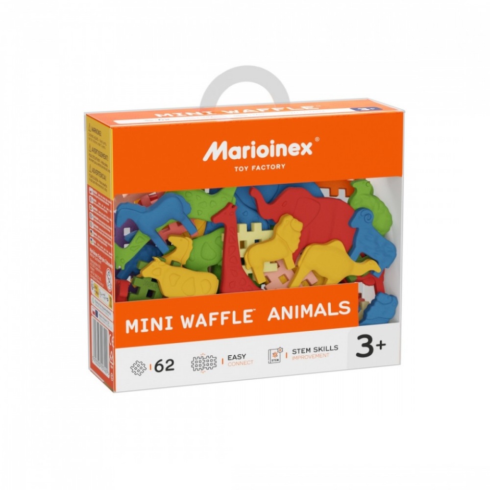 Marioinex konstruktor Blocks Waffle Mini - Animals 62-osaline