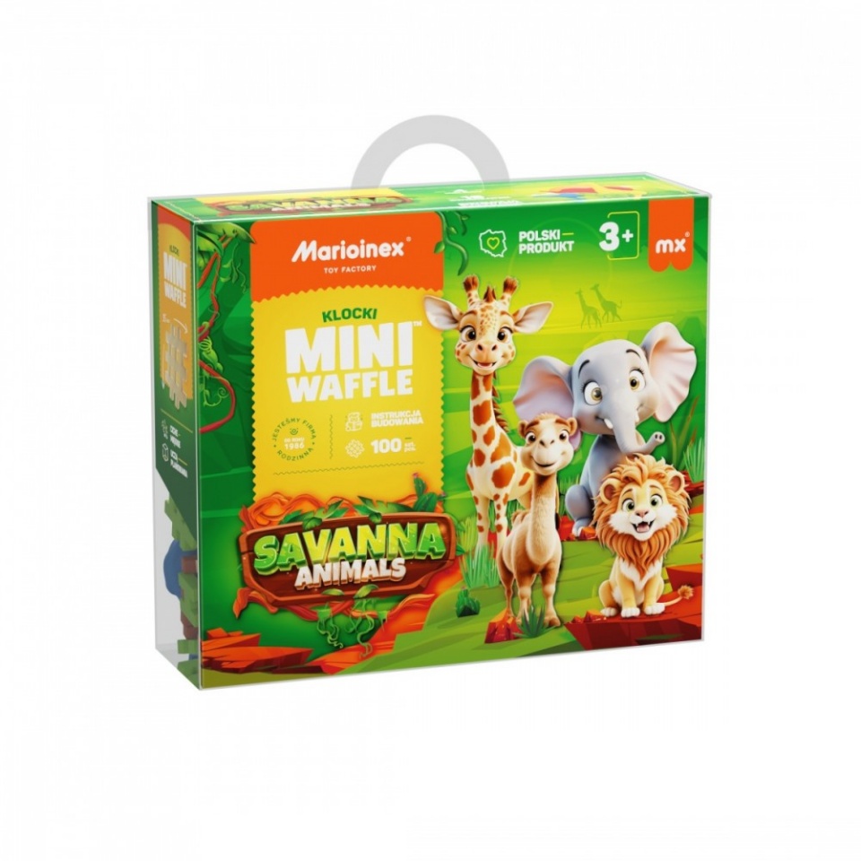 Marioinex konstruktor Blocks Mini Waffle - Animals Savanna 100-osaline