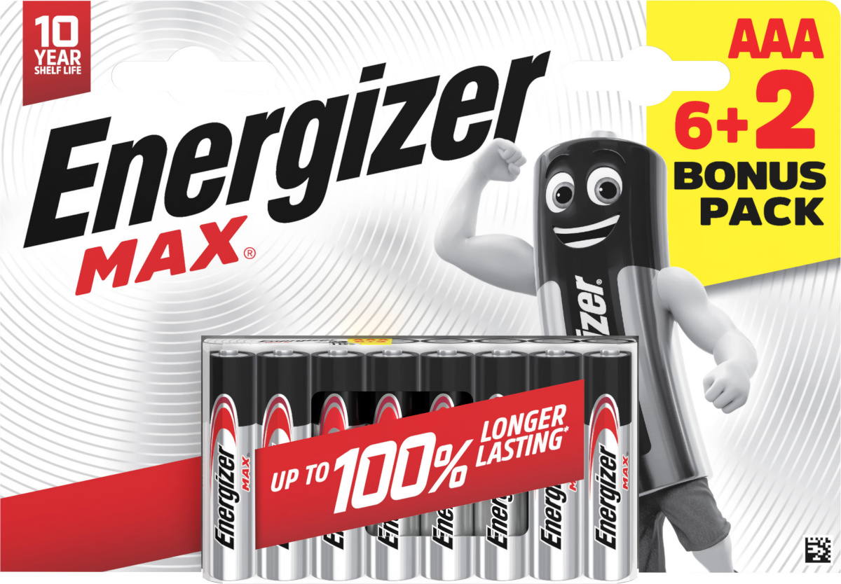 Energizer patarei Energizer Alkaline Max AAA DHP8 6+2