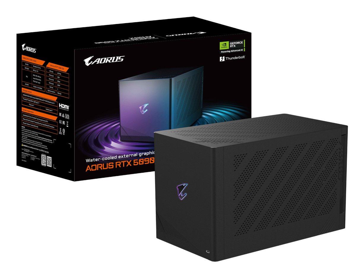 Gigabyte videokaart AORUS RTX5090 AI BOX 32GB GDDR7 Thunderbolt / USB