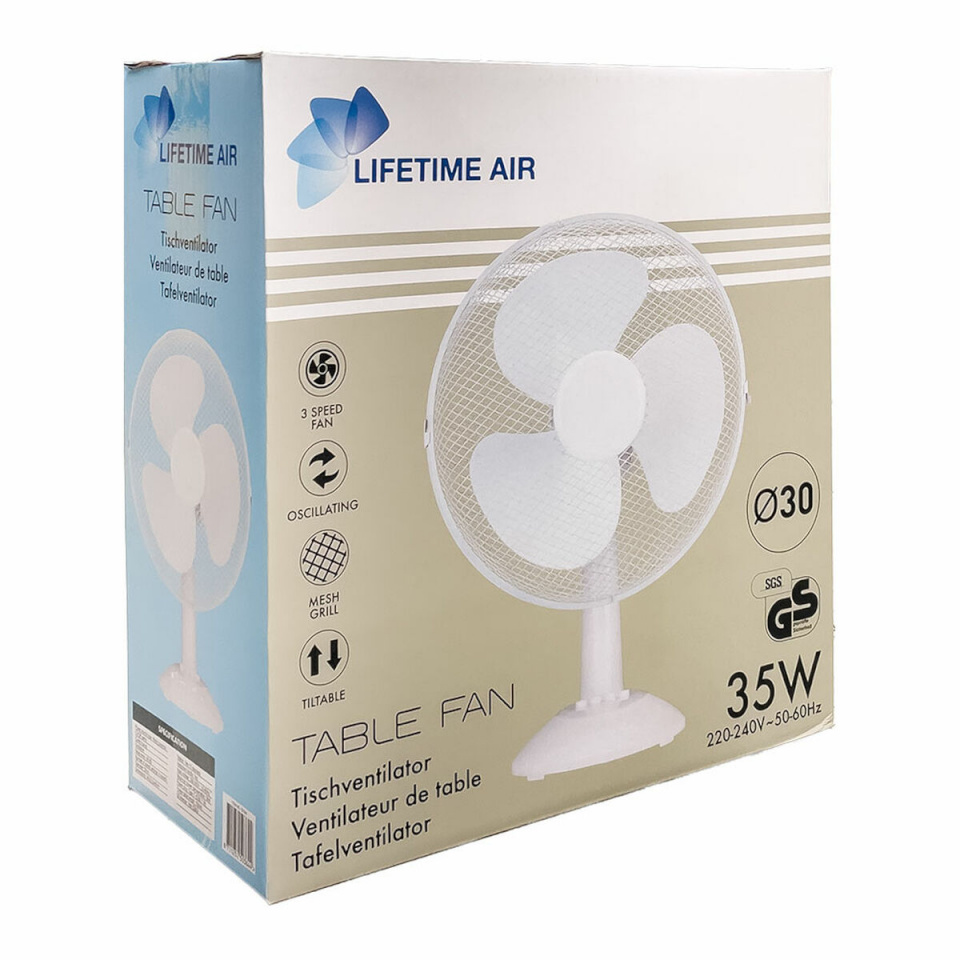 Lifetime Lauaventilaator valge 35 W 34 x 23,5 x 46 cm