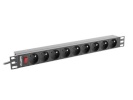 Lanberg pikendusjuhe Rack power strip PDU 19 inch 1U 16A 9X 230V PL 3m must