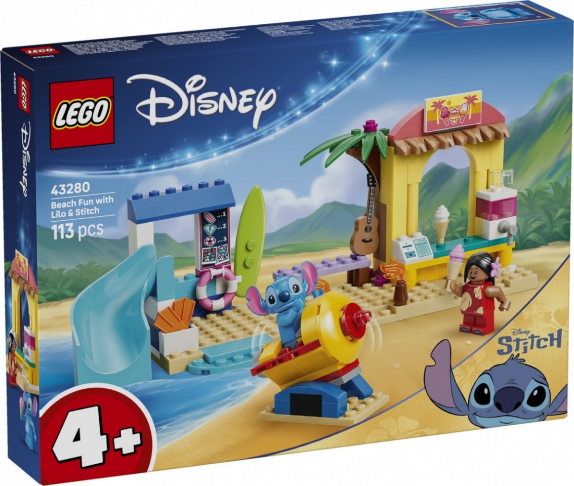 LEGO klotsid 43280 Disney Classic Spaß am Strand with Lilo und Stitch
