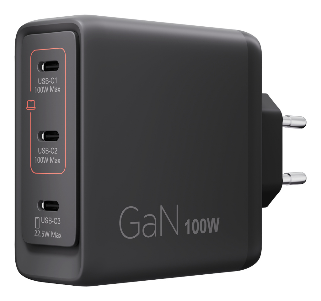 Lenovo akupank 100W Gan 3 Anschlüsse USB-C Triple AC Adapter