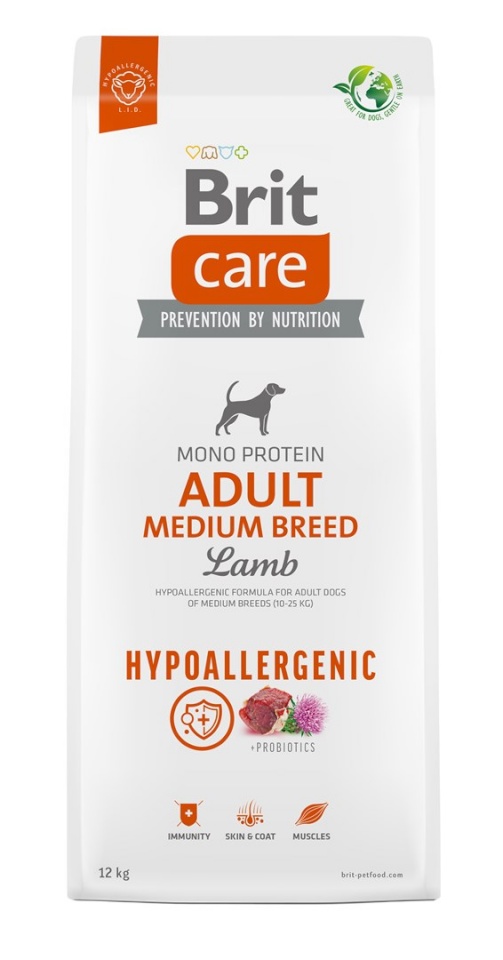 Brit kuivtoit koerale Care Hypoallergenic Adult Medium Breed Lamb - Dry Dog Food- 12kg