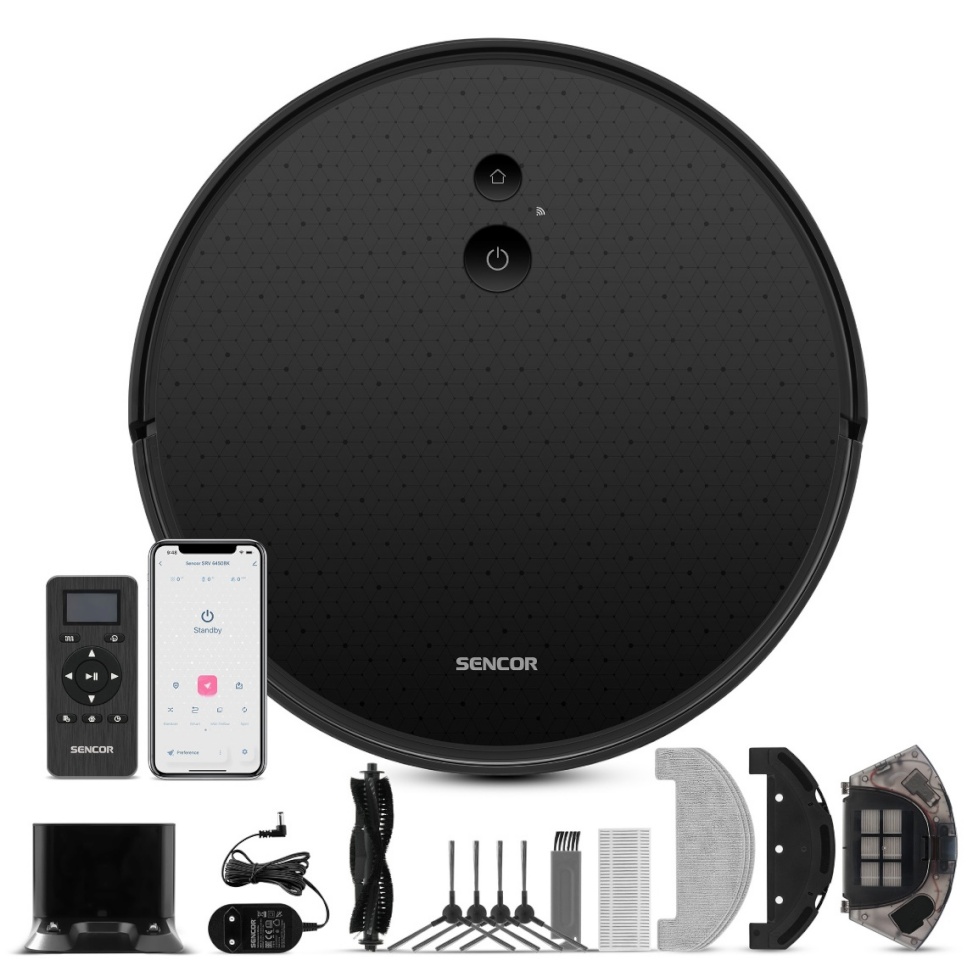 Sencor robottolmuimeja SRV6450 Robot Vacuum Cleaner, must