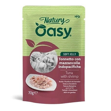 Oasy kassitoit Natury Soft Jelly Tuna with Shrimp, 70g