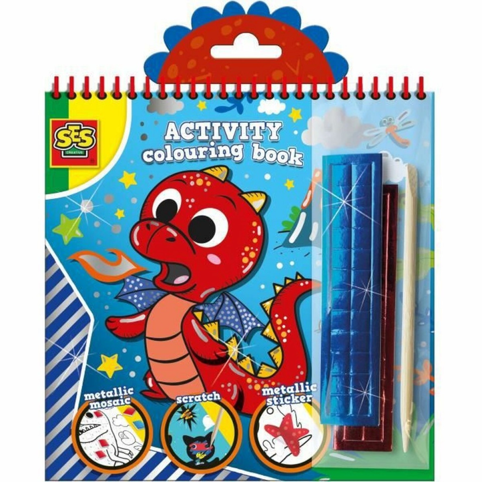 SES Creative värvimisjoonised Activity Colouring Book 3-in-1 märkmik
